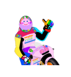Moto Race Rainbow-colored Riders 68 @04（個別スタンプ：35）