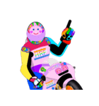Moto Race Rainbow-colored Riders 68 @04（個別スタンプ：36）