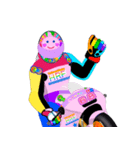 Moto Race Rainbow-colored Riders 68 @04（個別スタンプ：40）