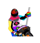 Moto Race Rainbow-colored Riders 96 @04（個別スタンプ：6）