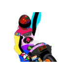 Moto Race Rainbow-colored Riders 96 @04（個別スタンプ：34）