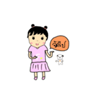 Little girl＆Cute dog（個別スタンプ：2）