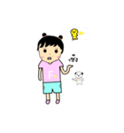 Little girl＆Cute dog（個別スタンプ：11）