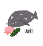 Fatty クジラ ＆ タコ（個別スタンプ：23）