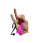 The binary stamp counted a finger（個別スタンプ：25）