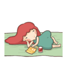 Lazy Red Hair Girl（個別スタンプ：13）