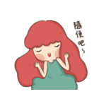 Lazy Red Hair Girl（個別スタンプ：23）