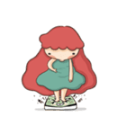 Lazy Red Hair Girl（個別スタンプ：28）