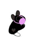 black white socks bunny with move（個別スタンプ：6）