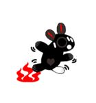 black white socks bunny with move（個別スタンプ：16）