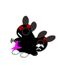 black white socks bunny with funny（個別スタンプ：4）