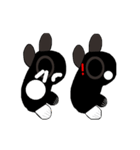 black white socks bunny with funny（個別スタンプ：15）