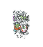 zentangle flower image 2（個別スタンプ：3）