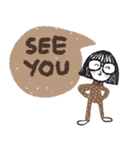 Kid Dee in Brown. Cute and cool. Eng-Th（個別スタンプ：28）