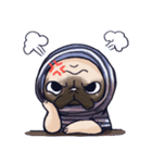 Mysterious hoodie pug dog ChaCha（個別スタンプ：7）