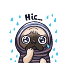 Mysterious hoodie pug dog ChaCha（個別スタンプ：9）