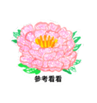 peony flower drawing（個別スタンプ：8）