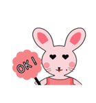 Pink mole mouse draw a card dialogue（個別スタンプ：1）