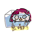 Facial expression of red-haired girl（個別スタンプ：9）