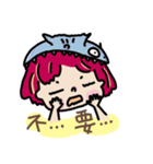 Facial expression of red-haired girl（個別スタンプ：11）