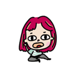 Facial expression of red-haired girl（個別スタンプ：13）