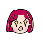 Facial expression of red-haired girl（個別スタンプ：16）