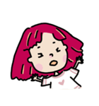 Facial expression of red-haired girl（個別スタンプ：17）