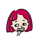 Facial expression of red-haired girl（個別スタンプ：18）