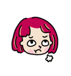 Facial expression of red-haired girl（個別スタンプ：19）