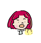 Facial expression of red-haired girl（個別スタンプ：20）