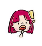 Facial expression of red-haired girl（個別スタンプ：21）