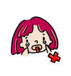 Facial expression of red-haired girl（個別スタンプ：23）