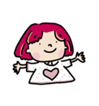 Facial expression of red-haired girl（個別スタンプ：25）