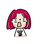 Facial expression of red-haired girl（個別スタンプ：26）