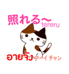 猫 タイ語勉強しよう 日本語タイ語（個別スタンプ：2）