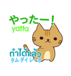 猫 タイ語勉強しよう 日本語タイ語（個別スタンプ：6）