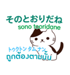 猫 タイ語勉強しよう 日本語タイ語（個別スタンプ：10）