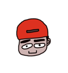 man who has crude eyebrows with red cap（個別スタンプ：2）