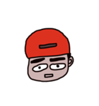 man who has crude eyebrows with red cap（個別スタンプ：3）