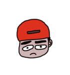 man who has crude eyebrows with red cap（個別スタンプ：4）