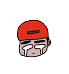 man who has crude eyebrows with red cap（個別スタンプ：10）