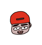 man who has crude eyebrows with red cap（個別スタンプ：16）