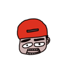 man who has crude eyebrows with red cap（個別スタンプ：17）