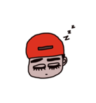 man who has crude eyebrows with red cap（個別スタンプ：18）