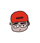 man who has crude eyebrows with red cap（個別スタンプ：20）