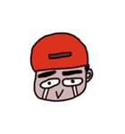 man who has crude eyebrows with red cap（個別スタンプ：26）