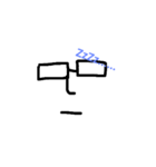 メガネの中の表情は分からないシンプルな人（個別スタンプ：5）