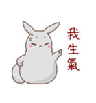 gray cute bunny（個別スタンプ：17）