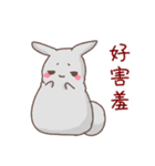 gray cute bunny（個別スタンプ：40）