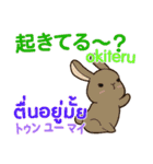 ウサギ タイ語勉強しよう 日本語タイ語（個別スタンプ：12）